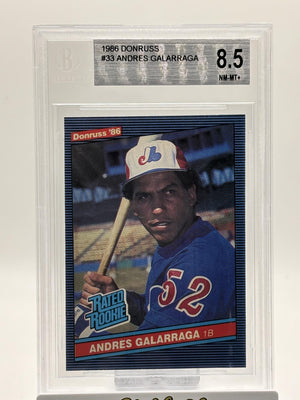 1986 Donruss #33A Andres Galarraga Rookie Card BGS 8.5