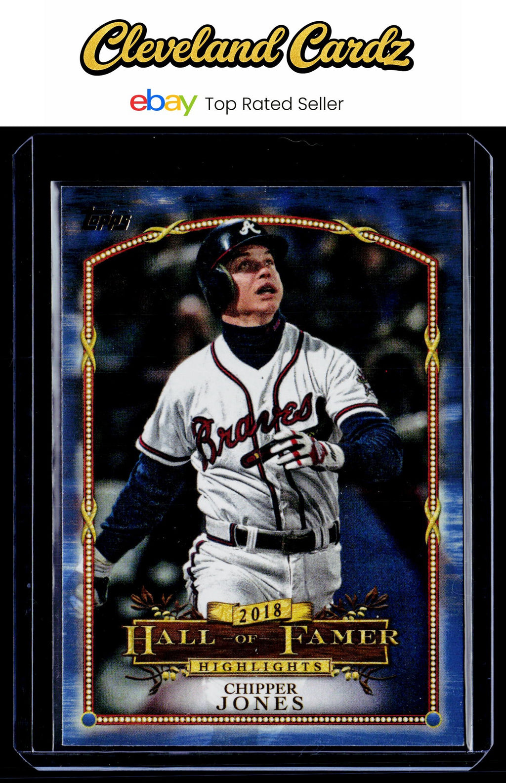 2018 Topps Update #HFH-1 Chipper Jones Hall of Famer Highlights Blue