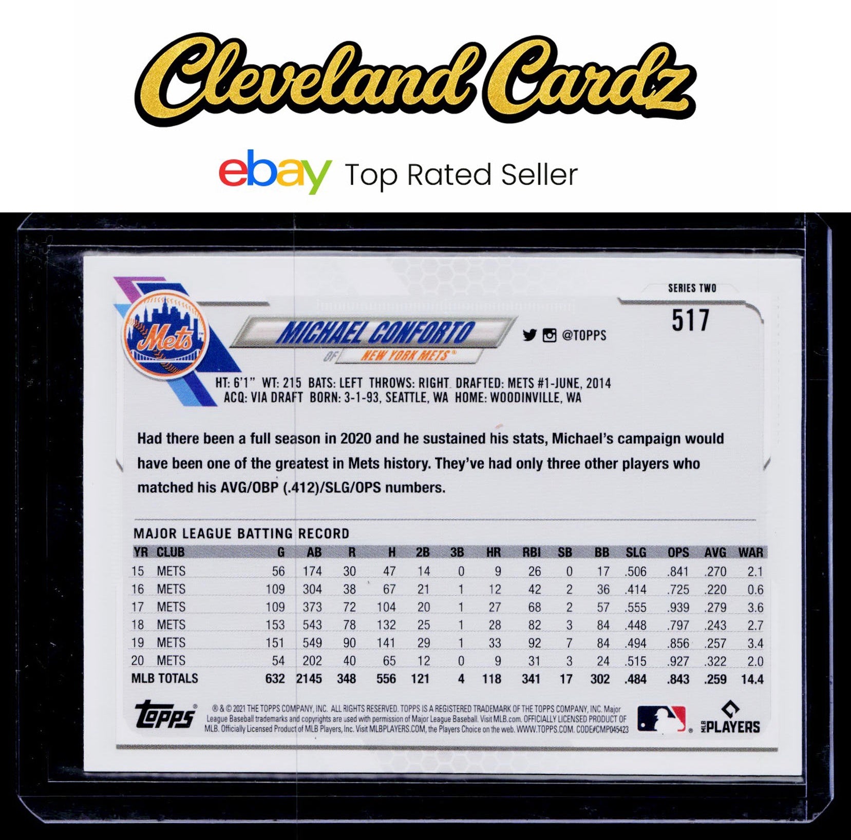 2021 Topps #517 Michael Conforto Royal Blue