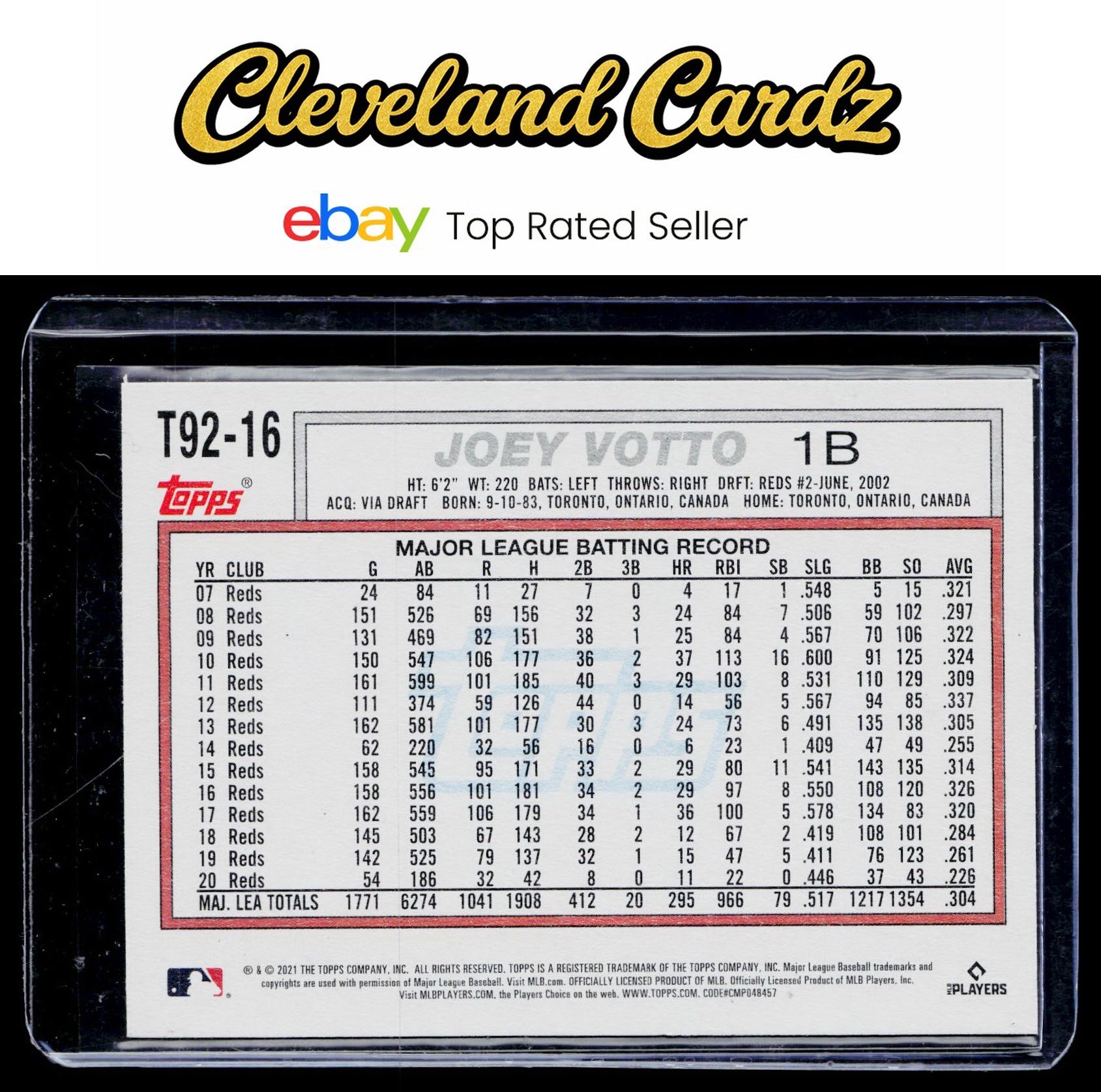 2021 Topps Update #T92-16 Joey Votto 1992 Topps Redux