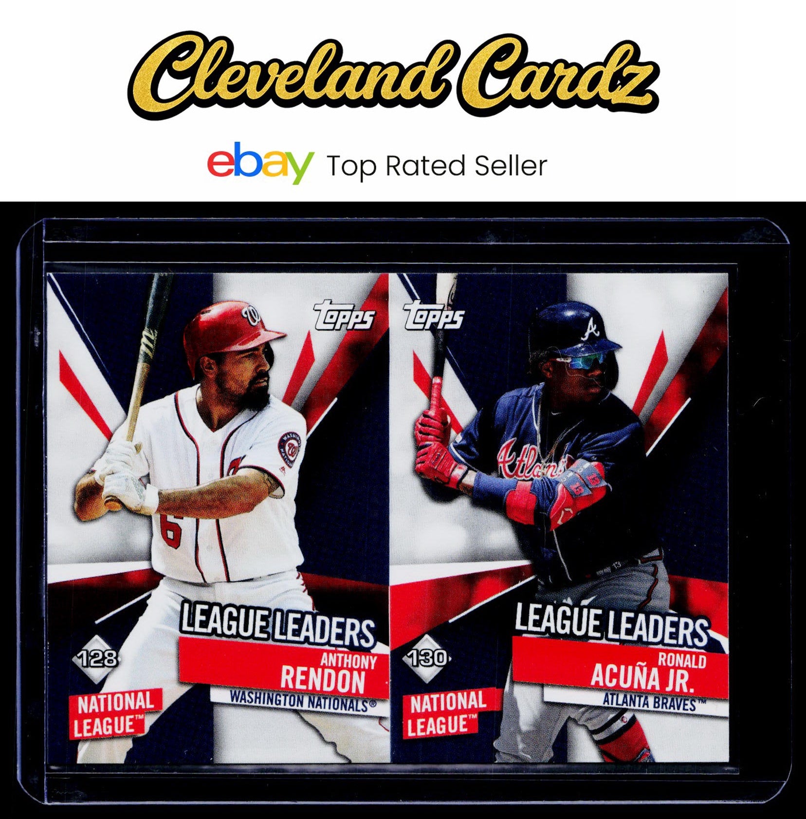2020 Topps Stickers #128 / 130 Anthony Rendon / Ronald Acuña Jr.