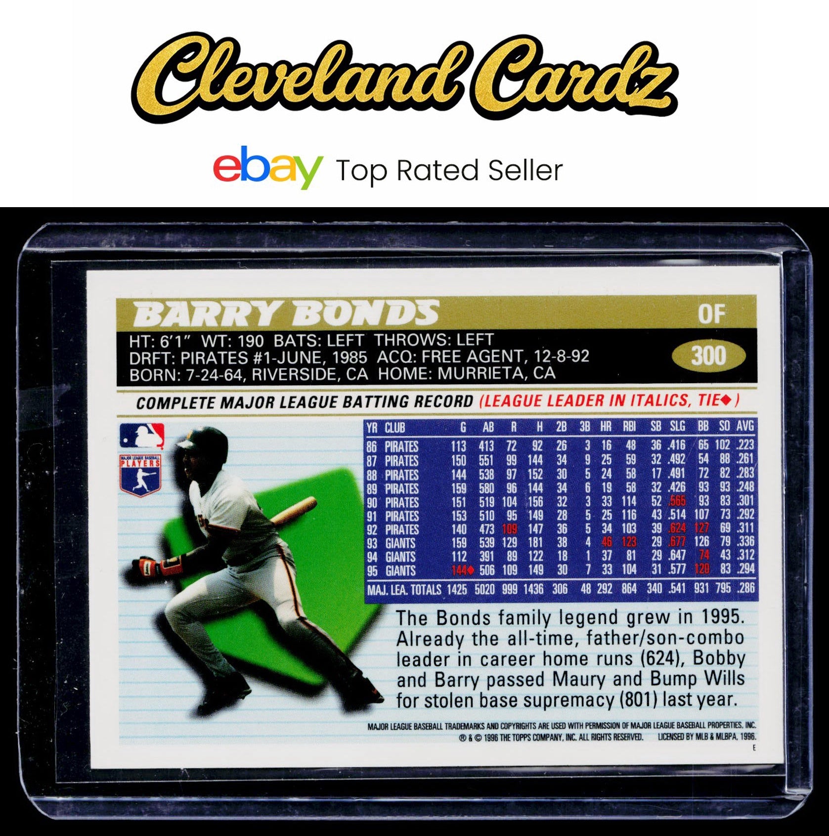 1996 Topps #300 Barry Bonds