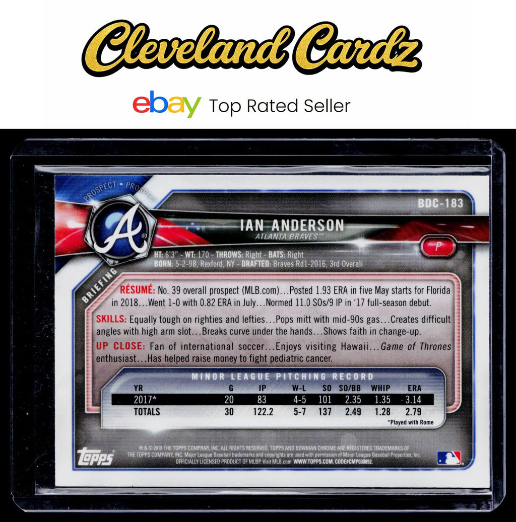 2018 Bowman Draft #BDC-183 Ian Anderson Chrome