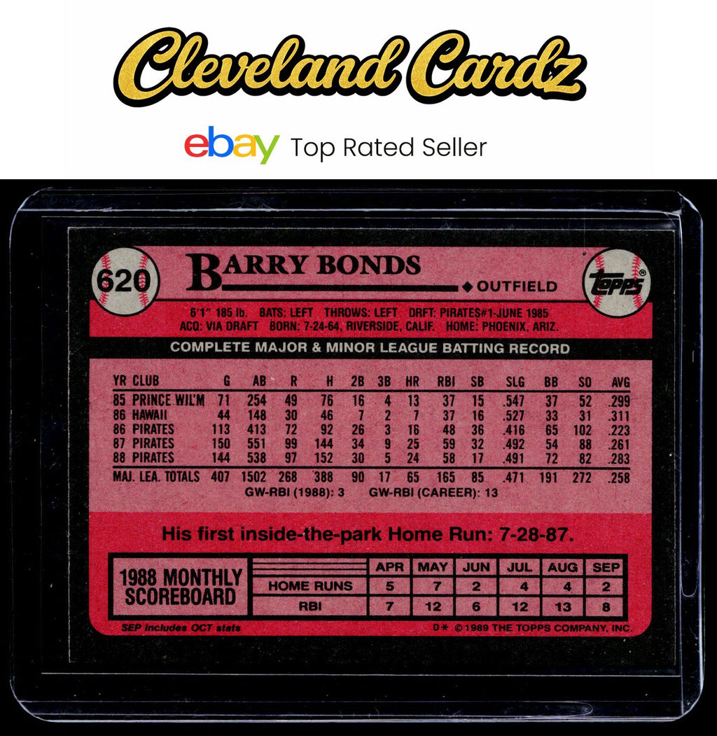 1989 Topps #620 Barry Bonds