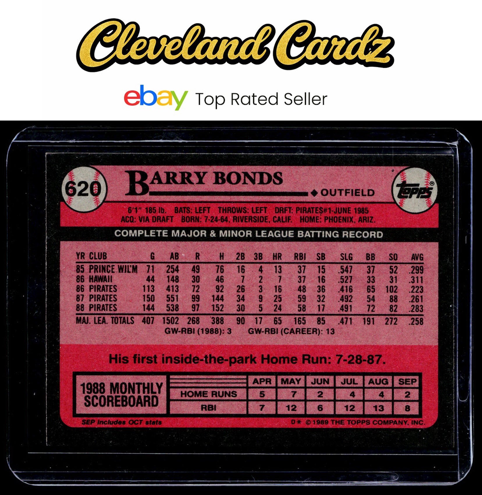 1989 Topps #620 Barry Bonds