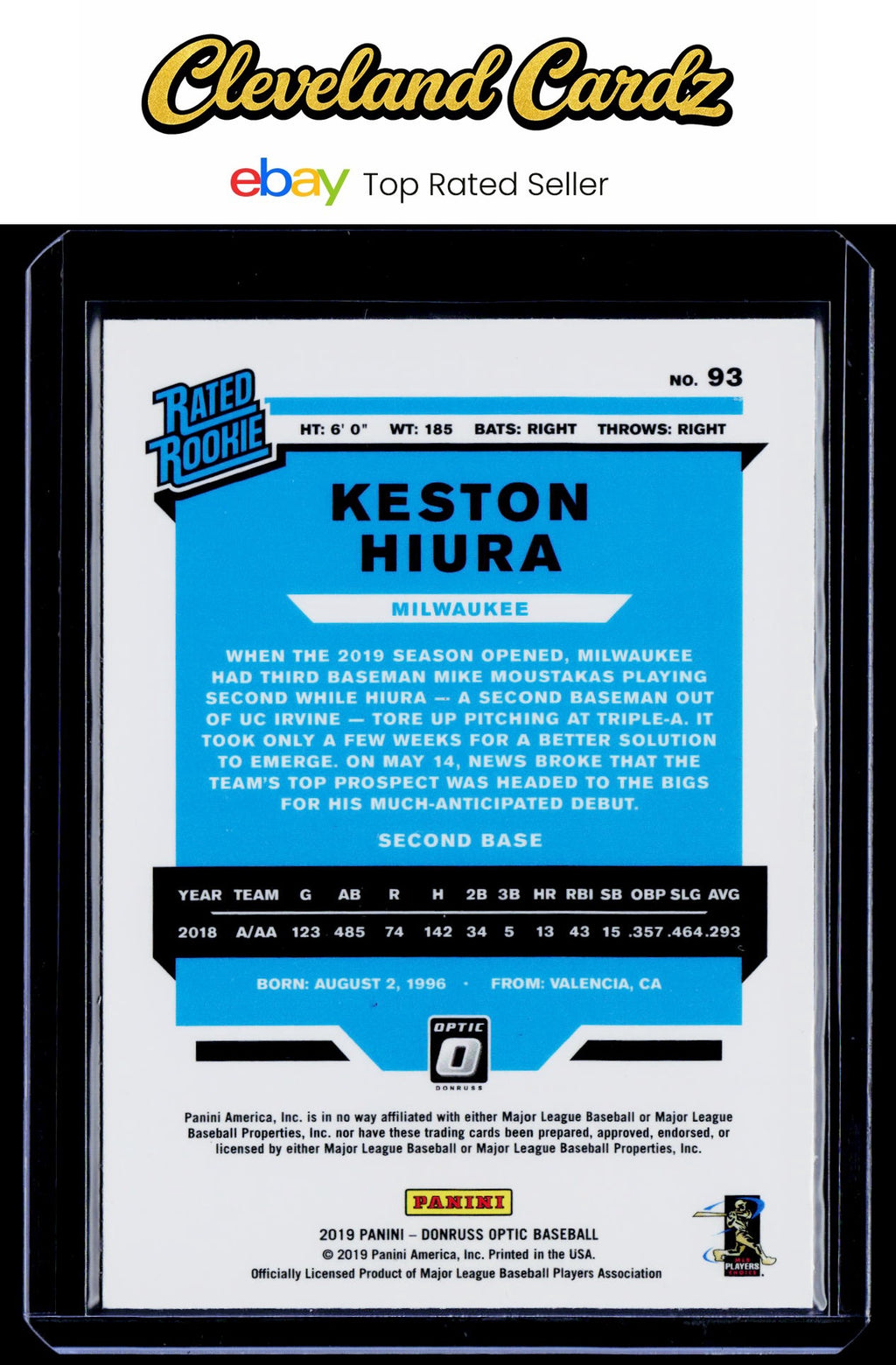 2019 Donruss Optic #93 Keston Hiura