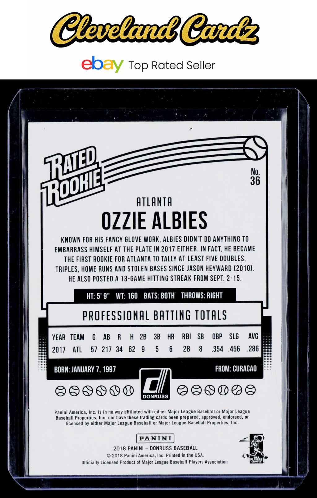 2018 Donruss #36 Ozzie Albies RC