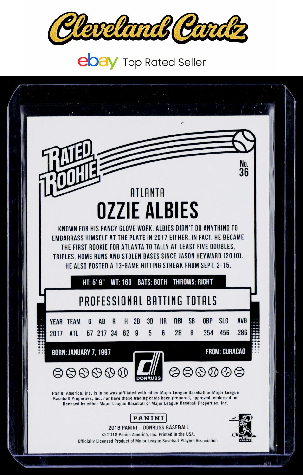 2018 Donruss #36 Ozzie Albies RC