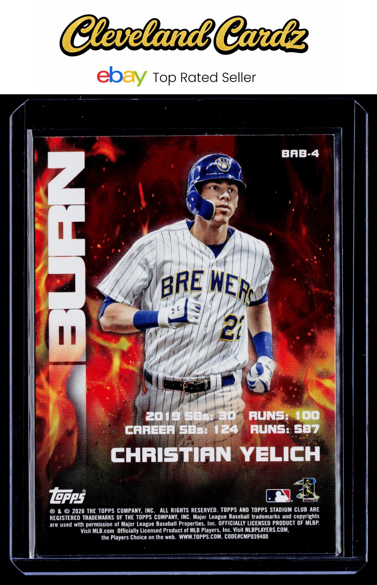 2020 Stadium Club #BAB-4 Christian Yelich Bash & Burn Red