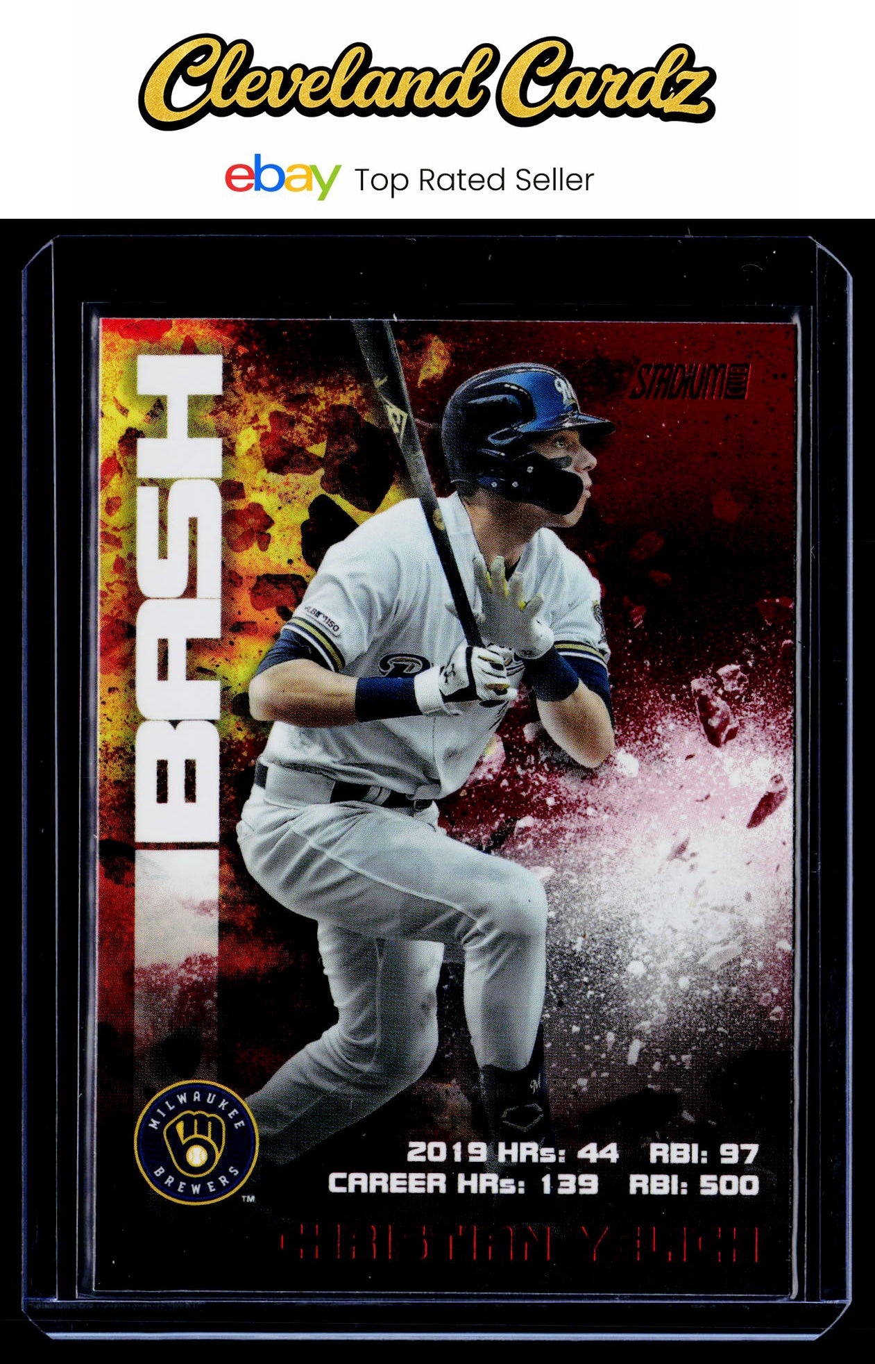 2020 Stadium Club #BAB-4 Christian Yelich Bash & Burn Red