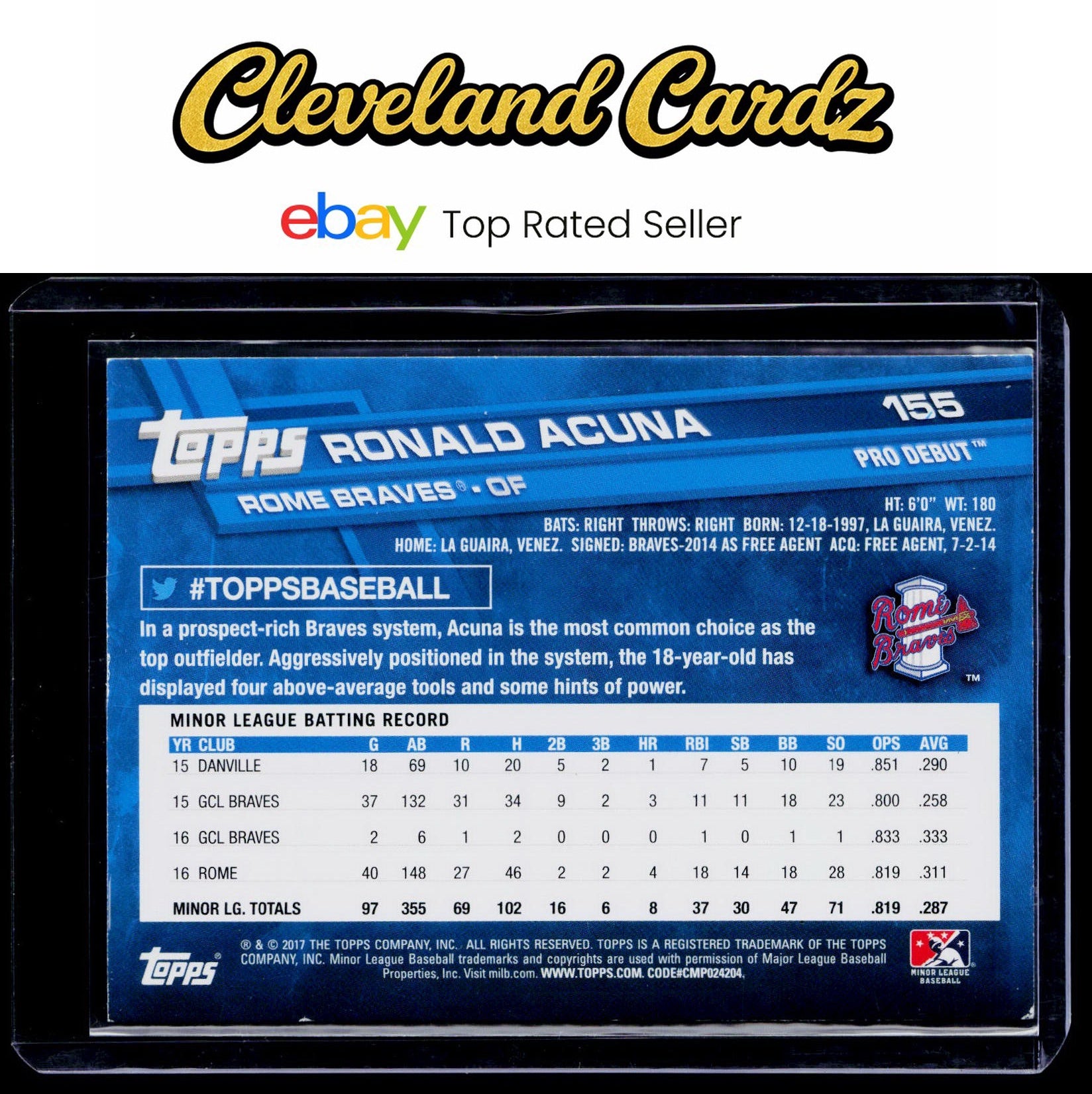 2017 Topps Pro Debut #155 Ronald Acuna