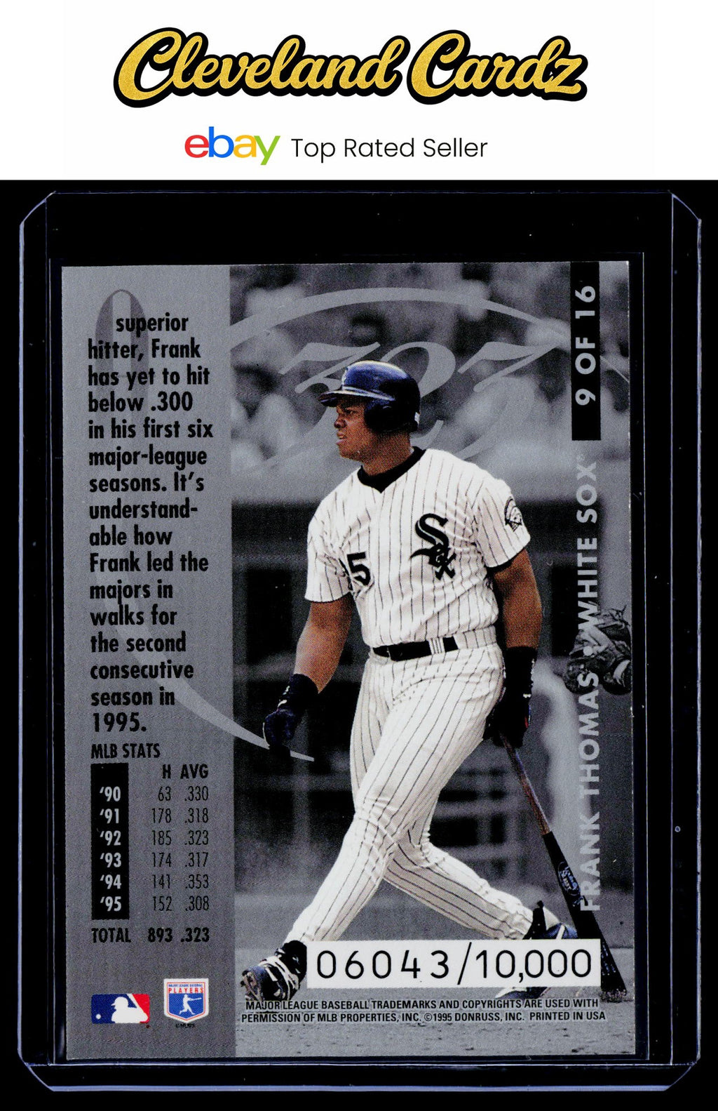 1996 Donruss #9 Frank Thomas Hit List #/10000