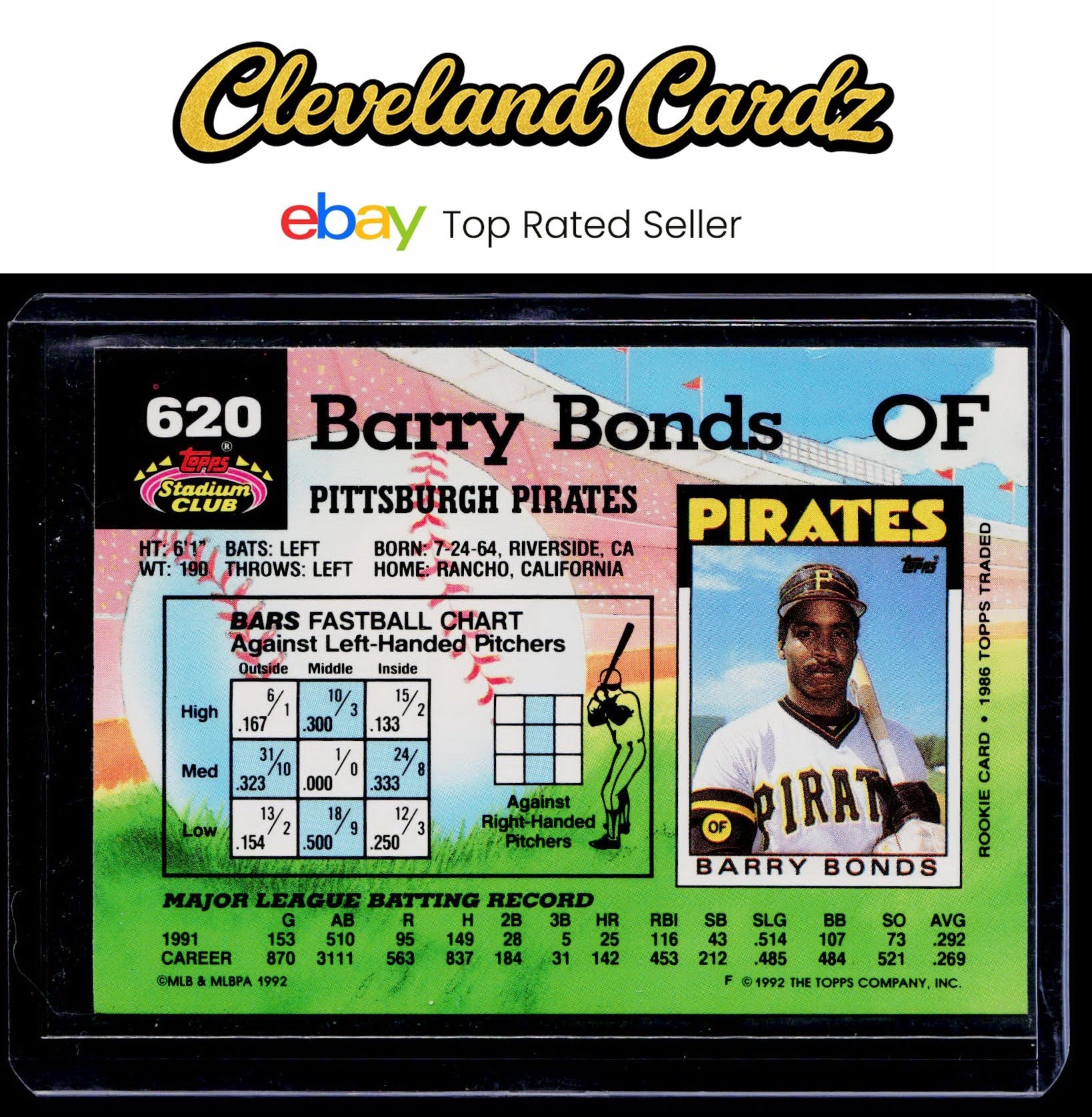 1992 Stadium Club #620 Barry Bonds