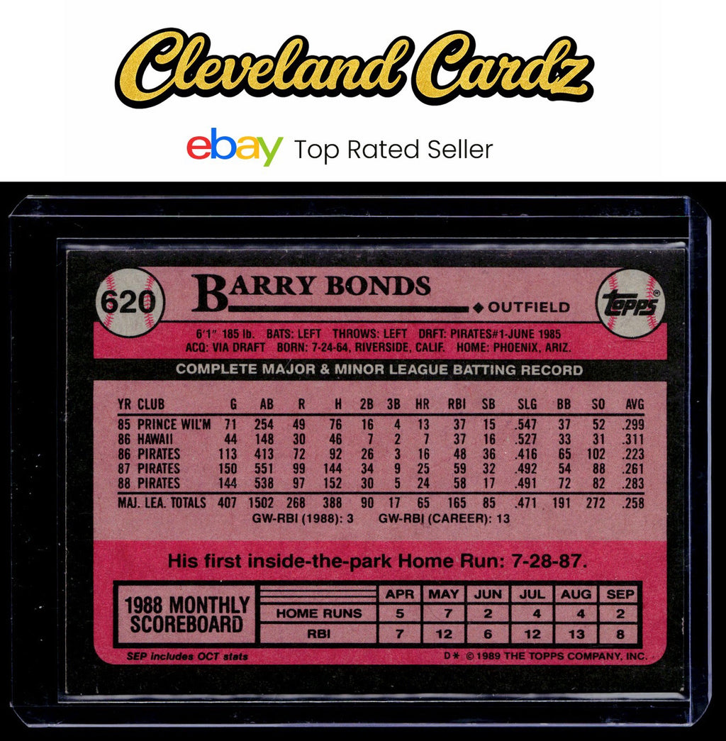 1989 Topps #620 Barry Bonds
