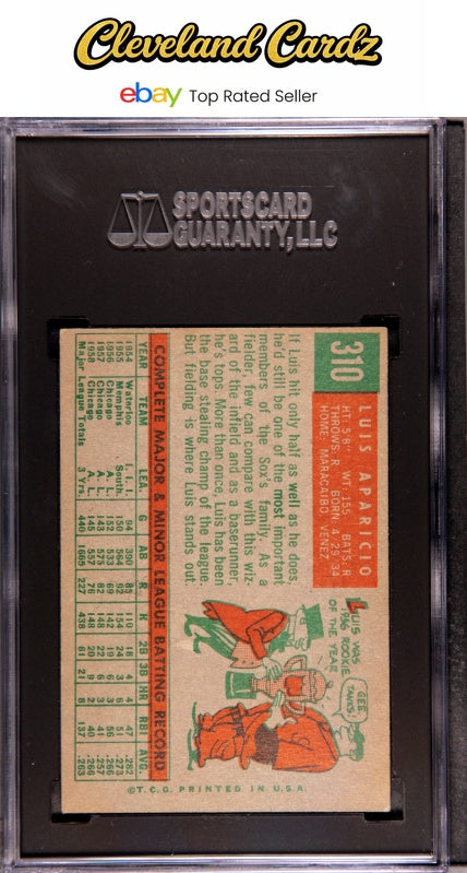 1959 Topps #310 Luis Aparicio SGC 5 HOF