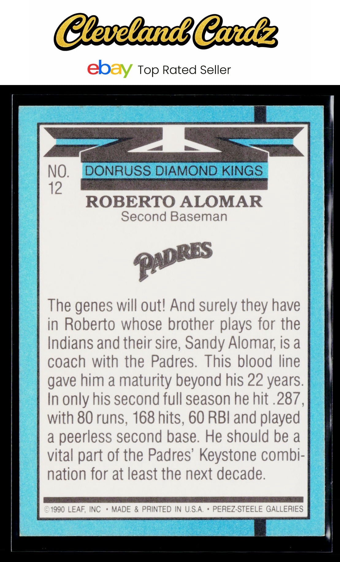 1991 Donruss #12 Roberto Alomar