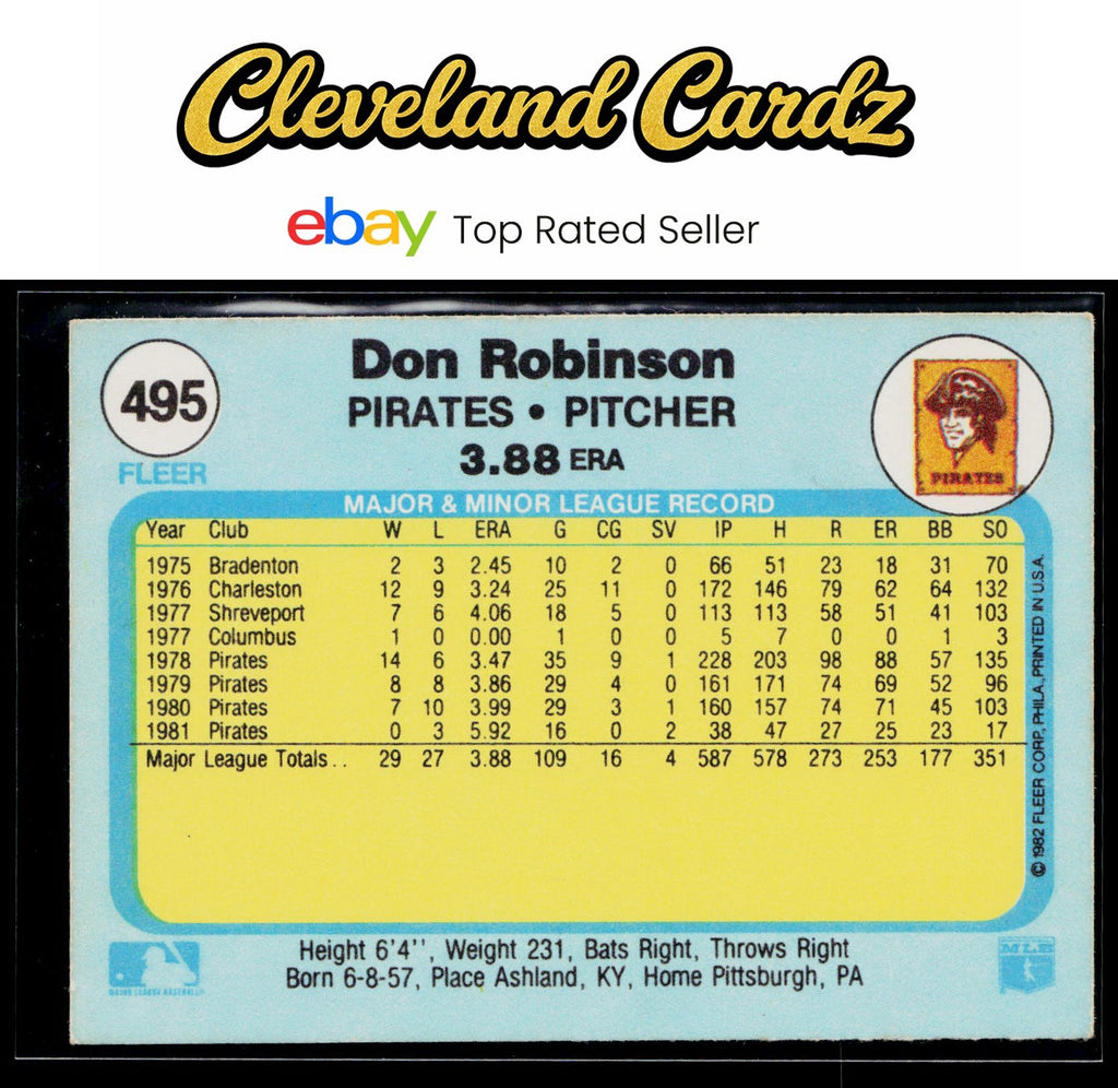1982 Fleer #495 Don Robinson