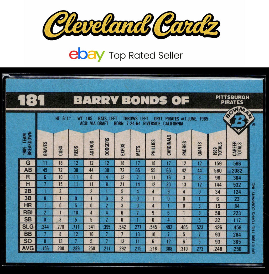1990 Bowman #181 Barry Bonds