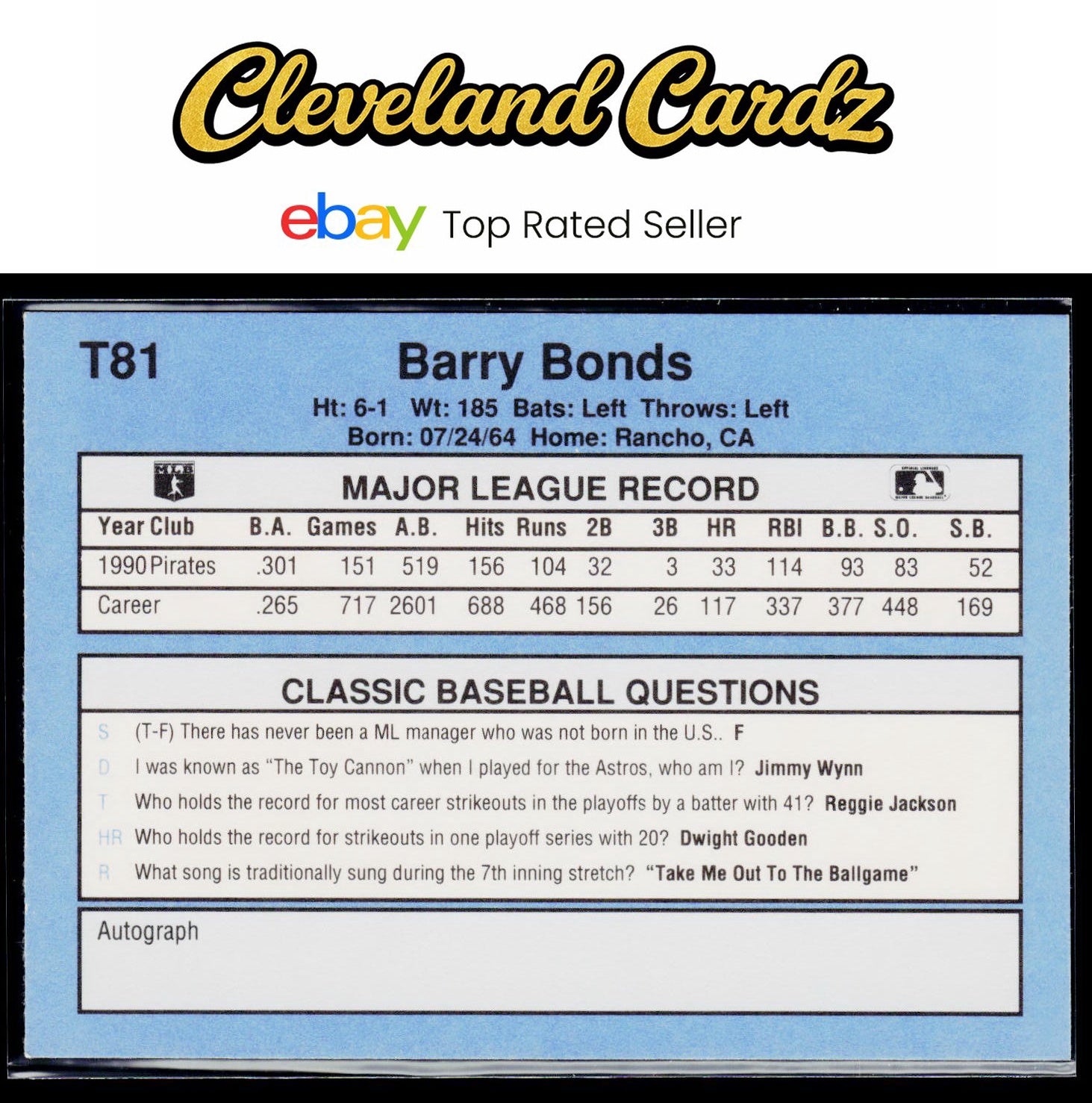 1991 Classic I #T81 Barry Bonds