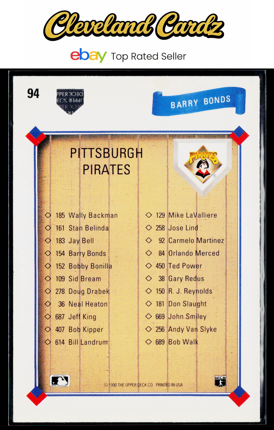 1991 Upper Deck #94 Barry Bonds