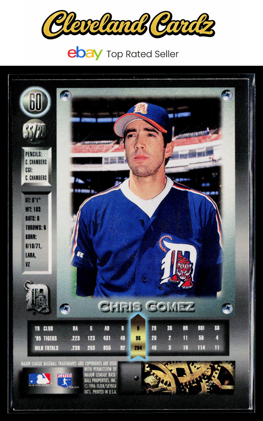 1996 Metal Universe #60 Chris Gomez Platinum