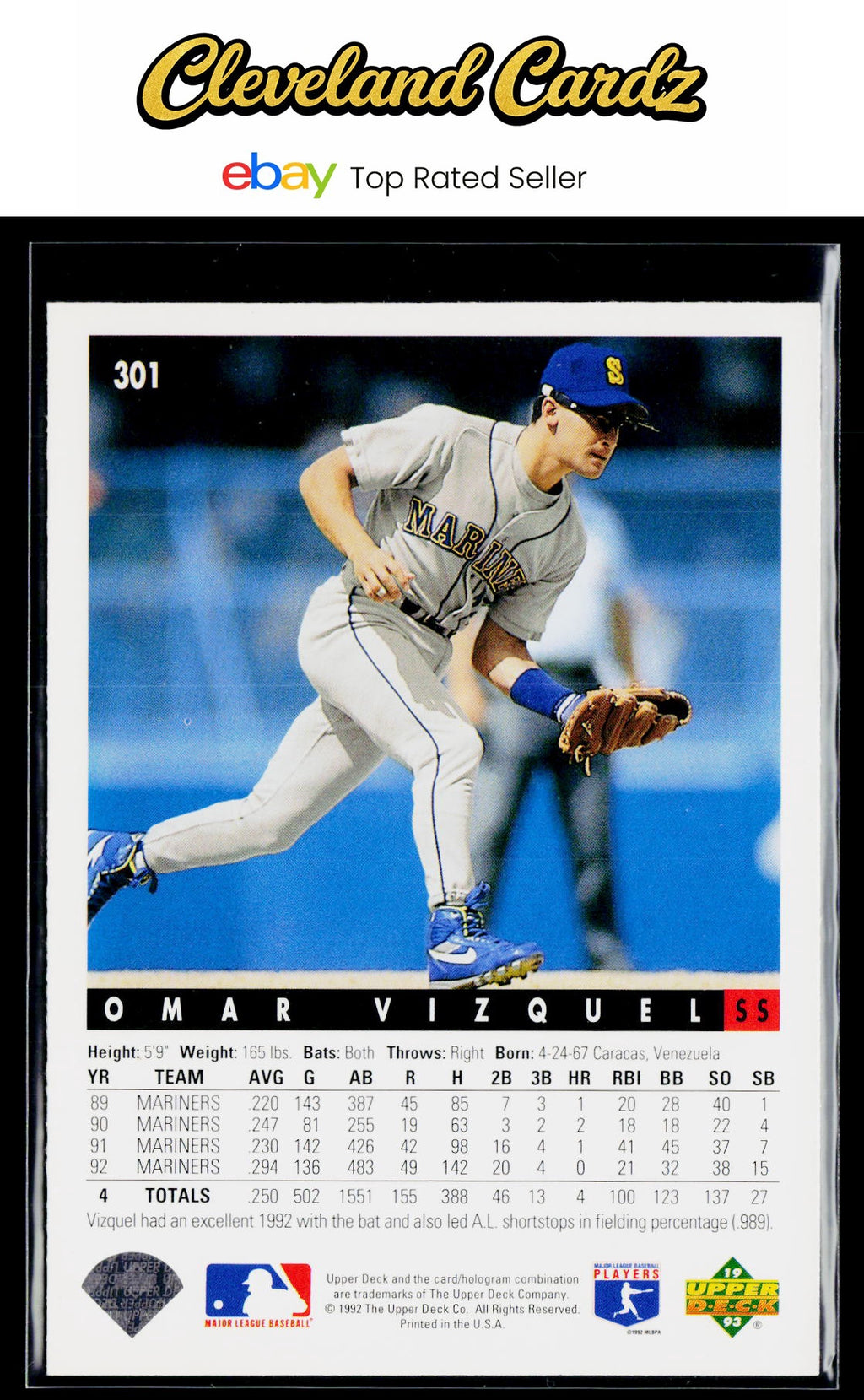1993 Upper Deck #301 Omar Vizquel