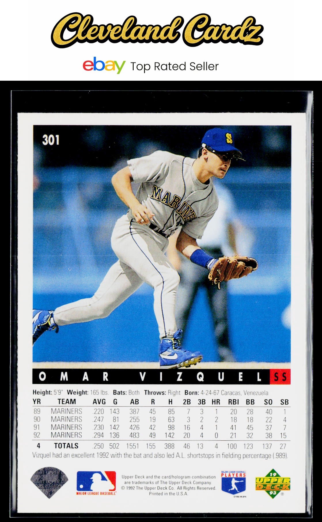1993 Upper Deck #301 Omar Vizquel