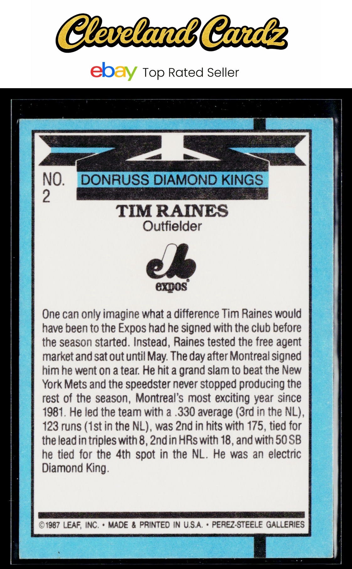 1988 Donruss #2b Tim Raines