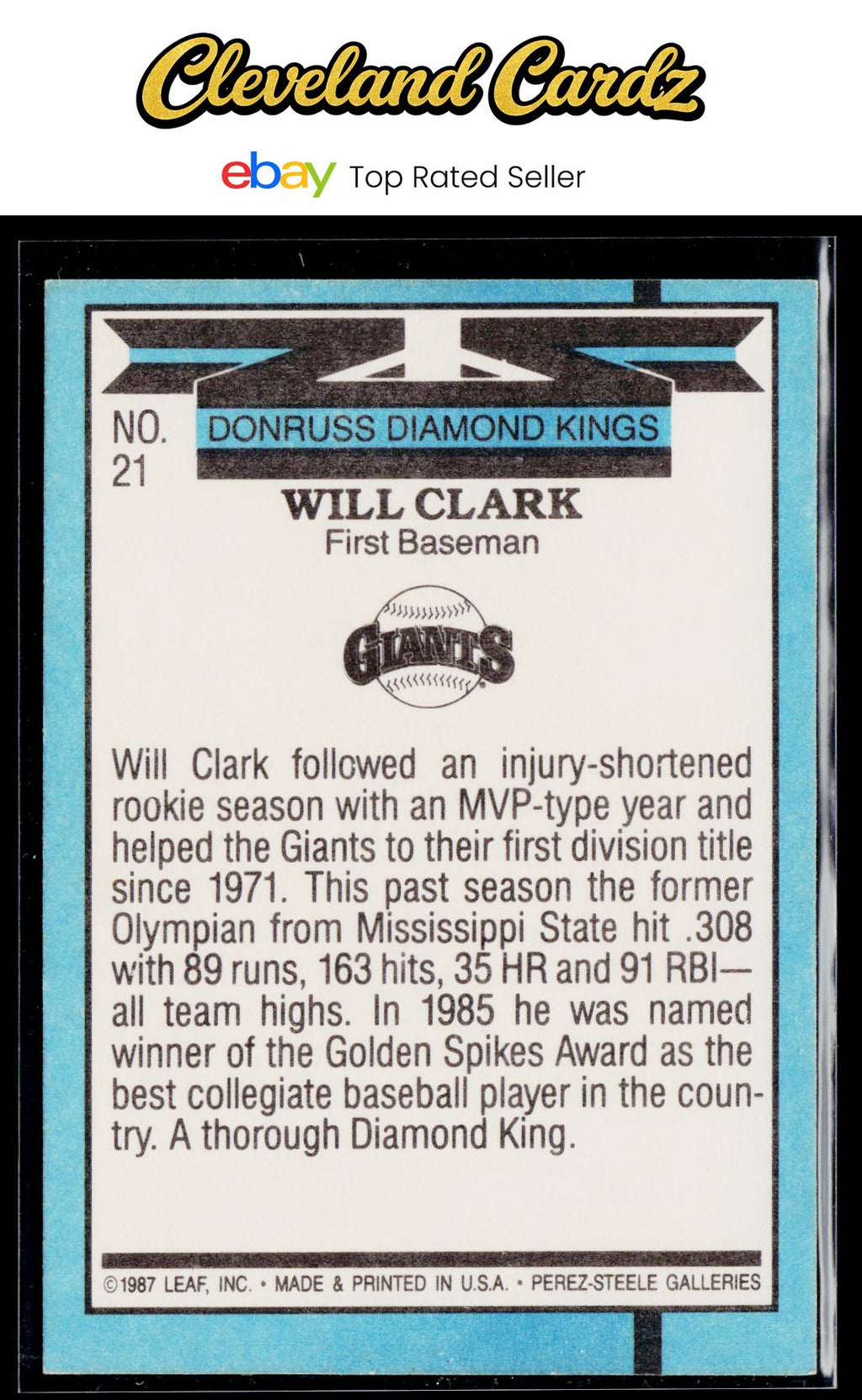 1988 Donruss #21 Will Clark