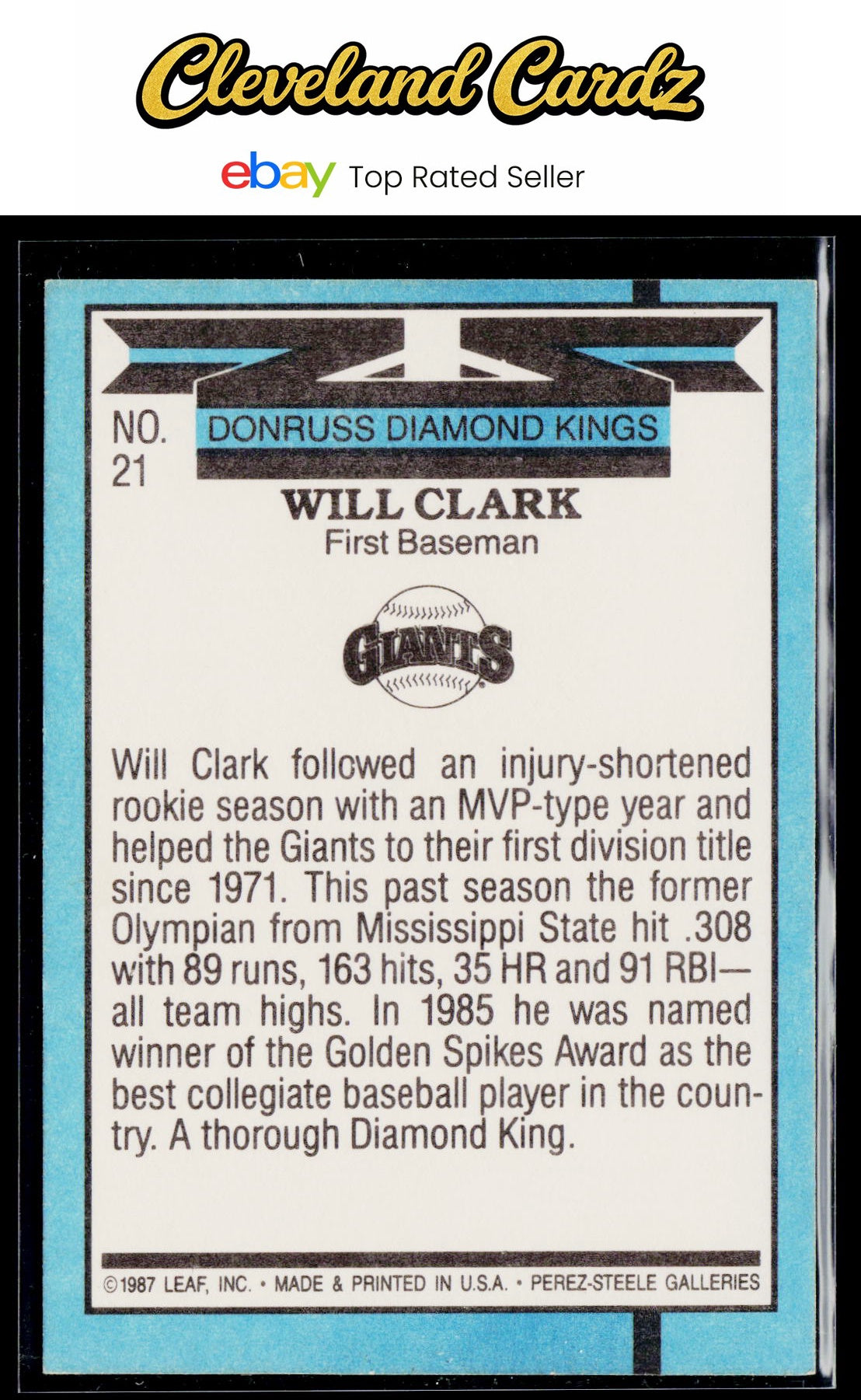 1988 Donruss #21 Will Clark