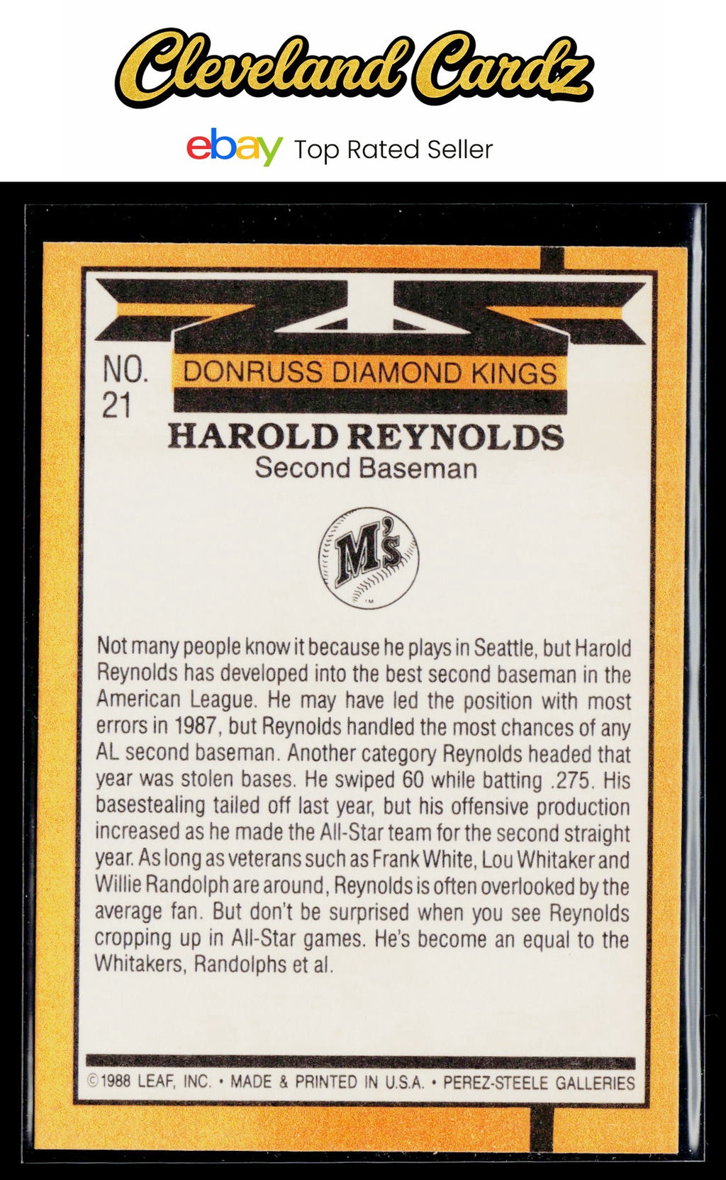 1989 Donruss #21 Harold Reynolds