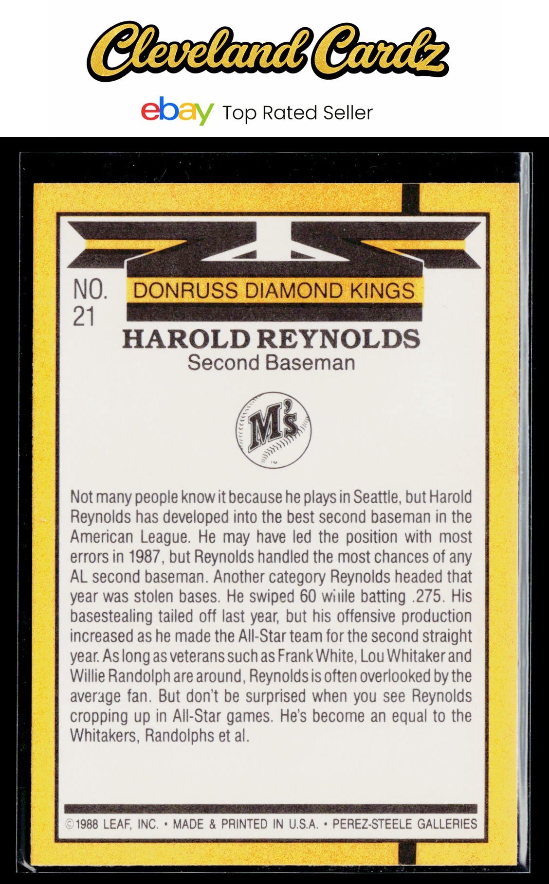 1989 Donruss #21 Harold Reynolds