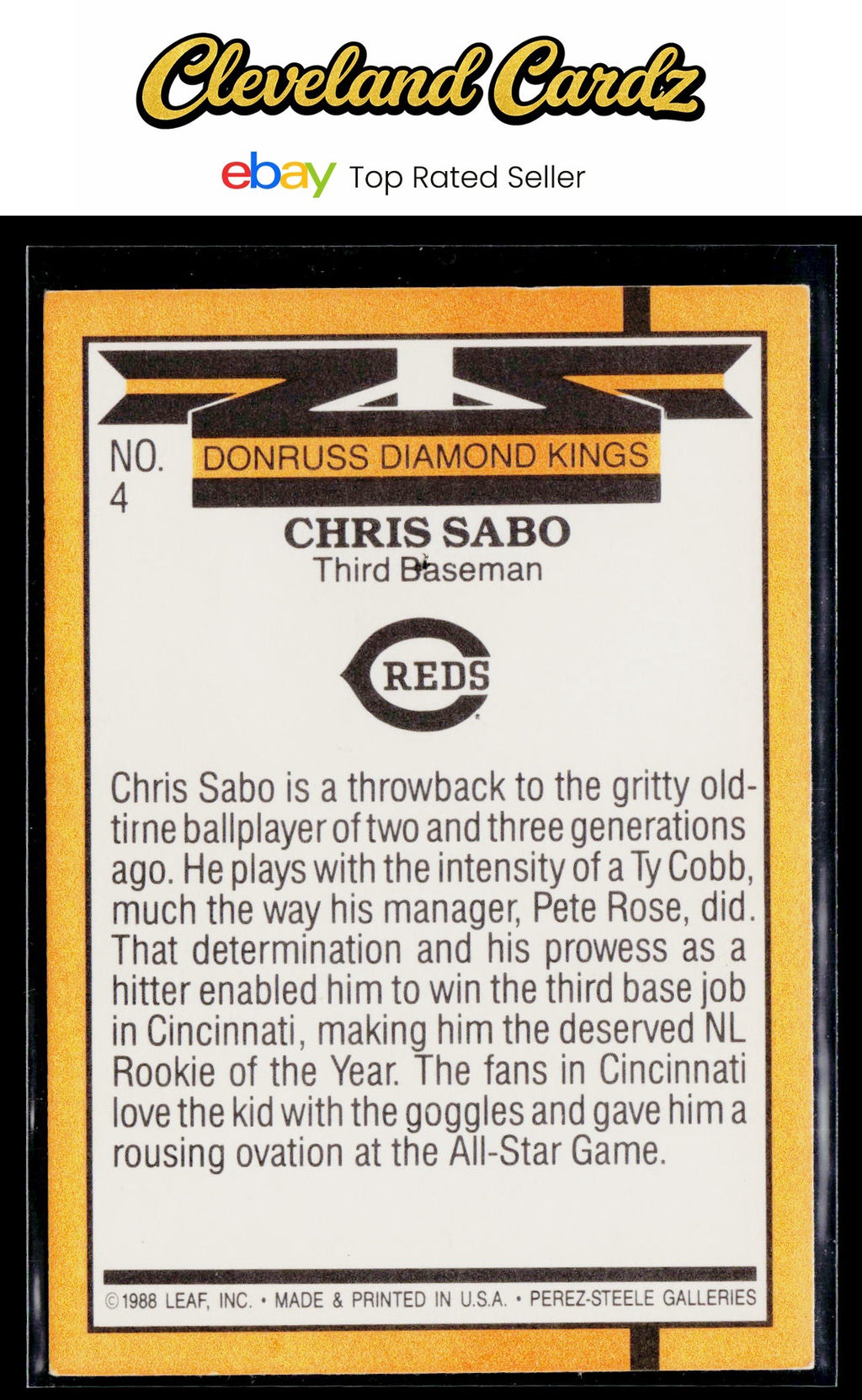 1989 Donruss #4 Chris Sabo