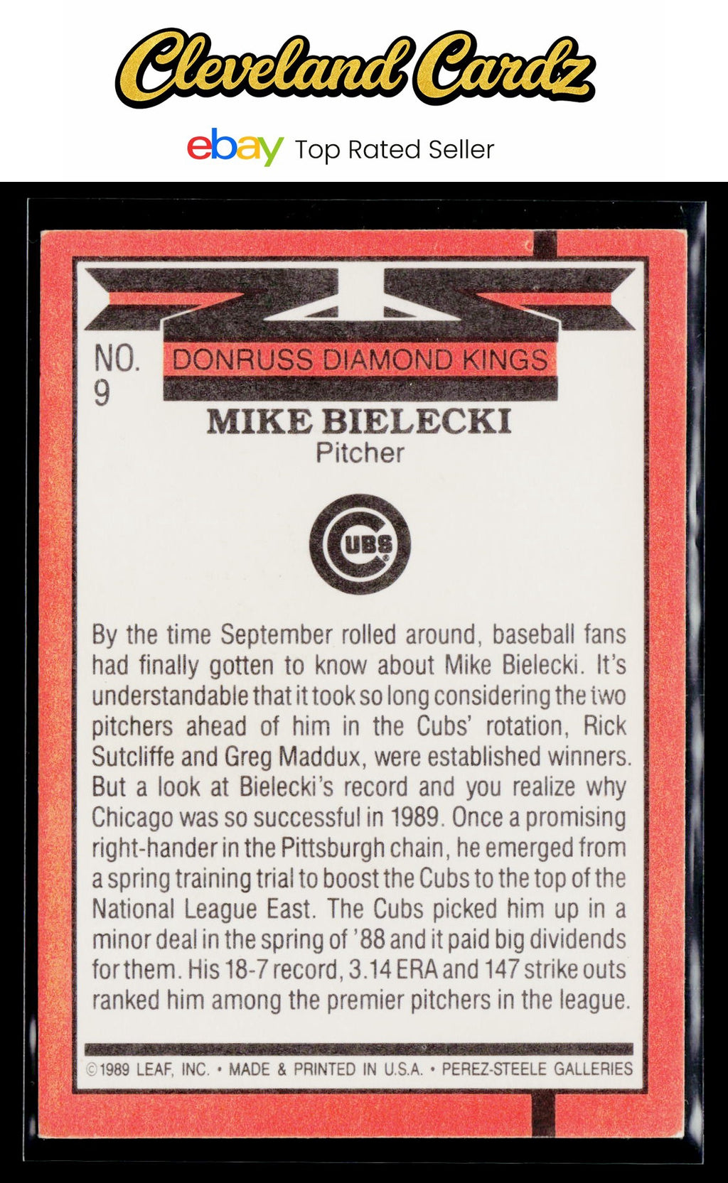 1990 Donruss #9b Mike Bielecki