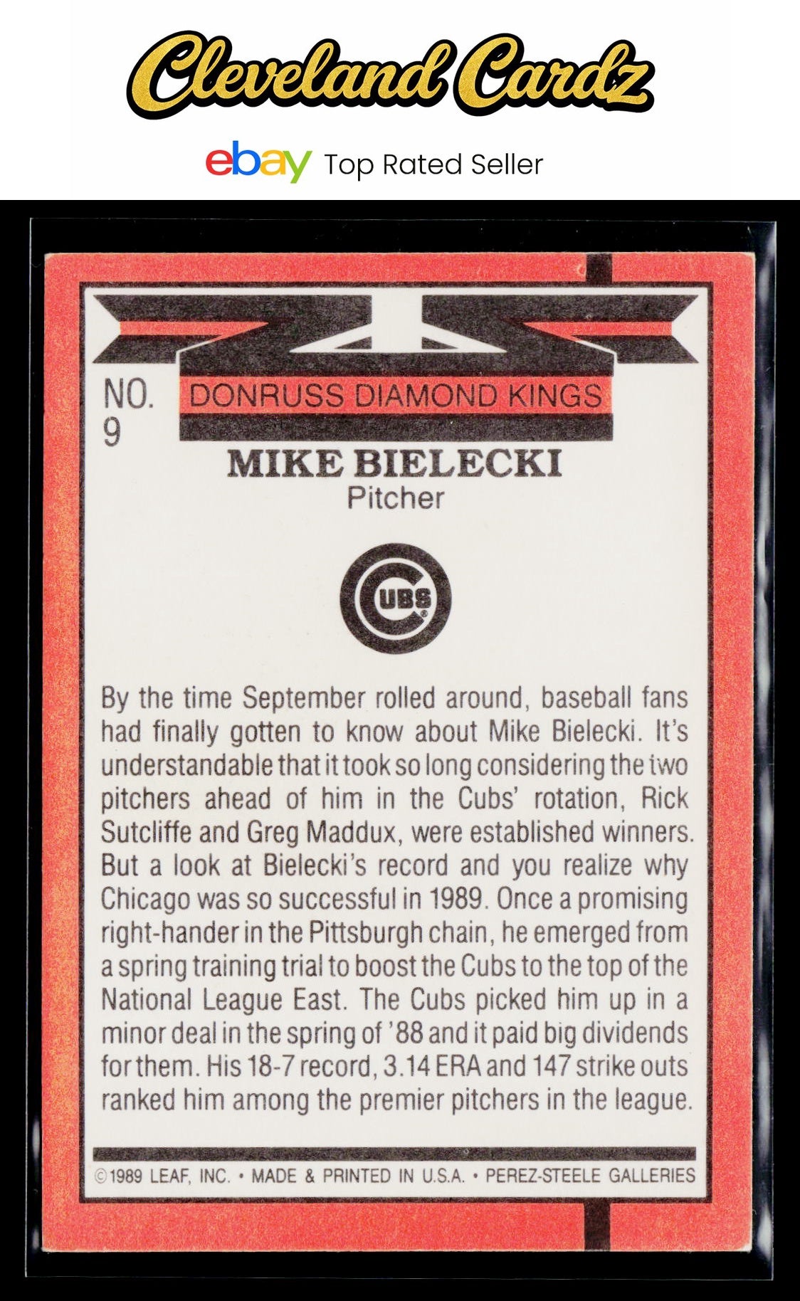 1990 Donruss #9b Mike Bielecki