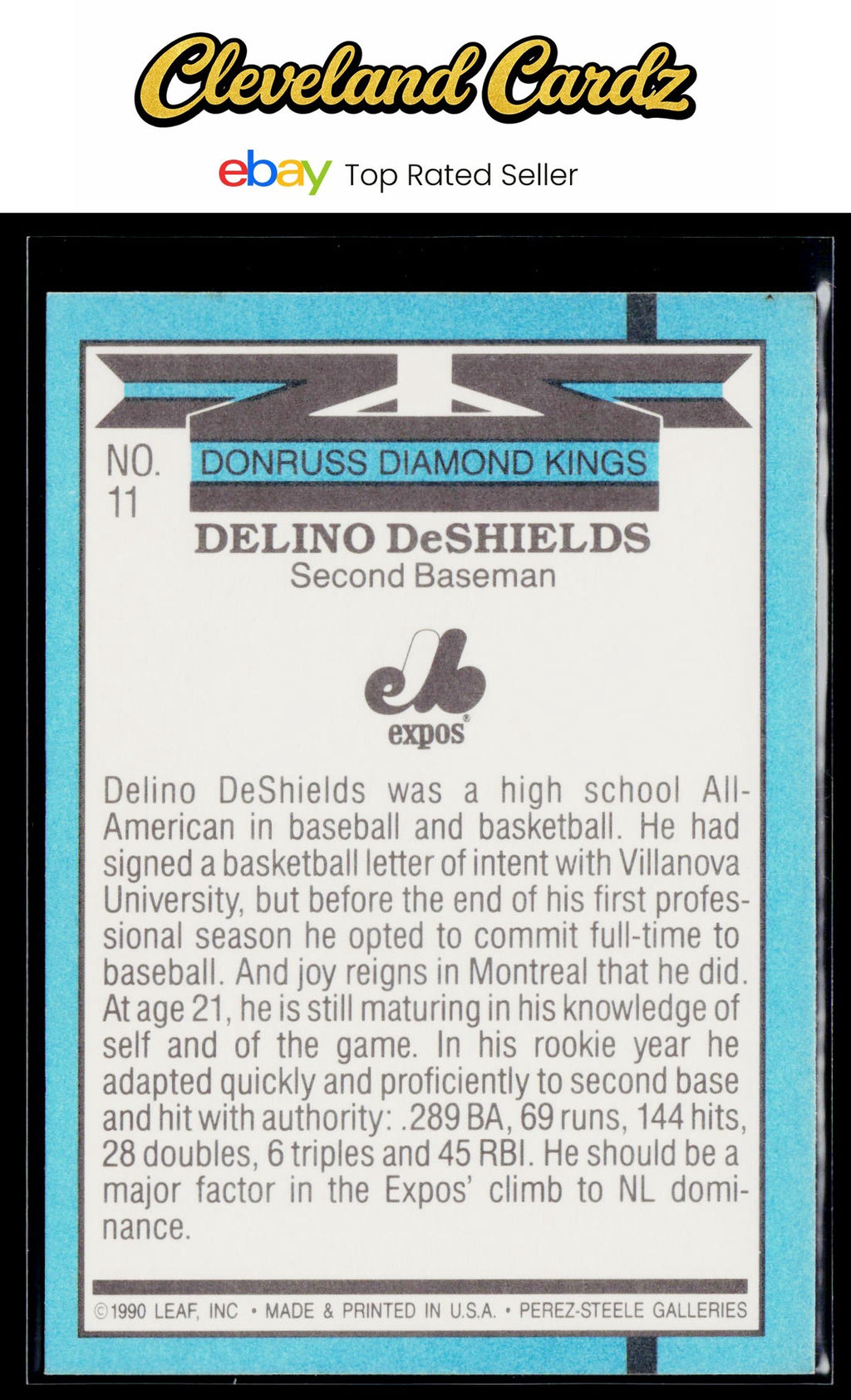 1991 Donruss #11 Delino DeShields