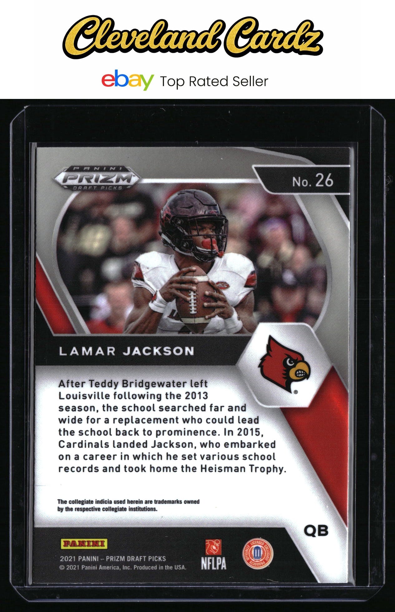 2021 Panini Prizm Draft Picks Collegiate #26 Lamar Jackson