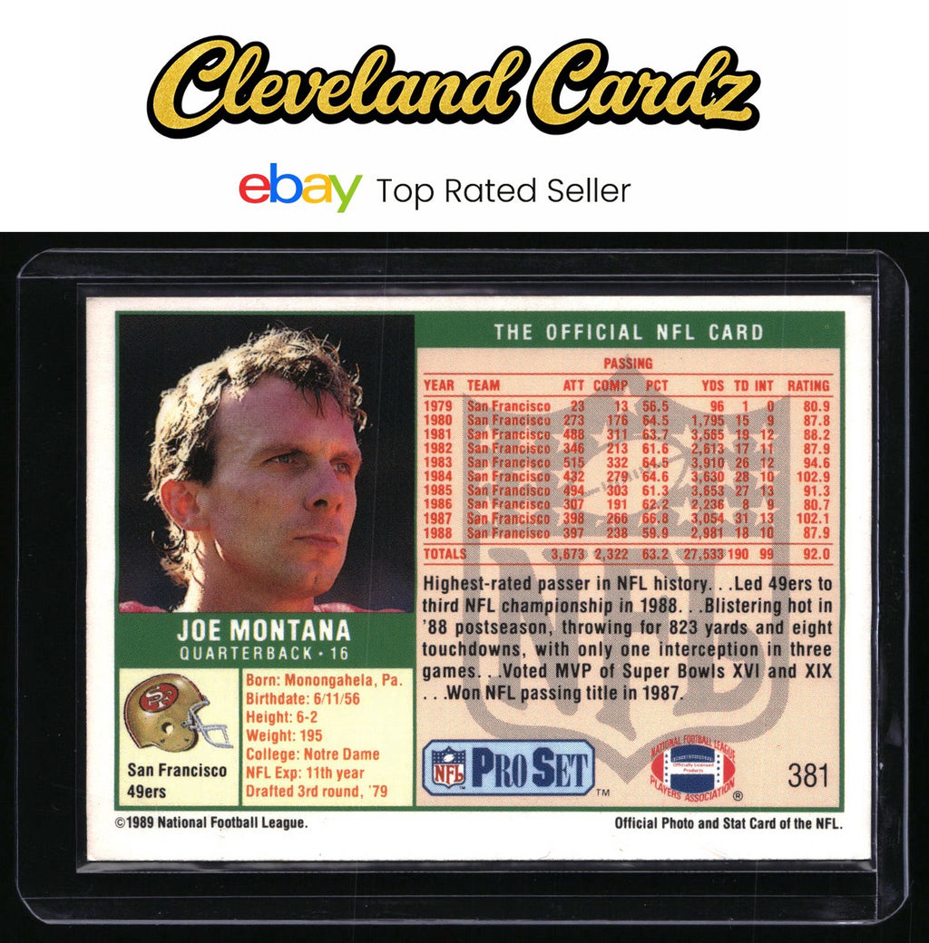 1989 Pro Set #381 Joe Montana