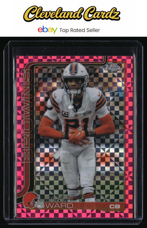 2025 Topps Chrome #74 Denzel Ward Pink X-Fractor