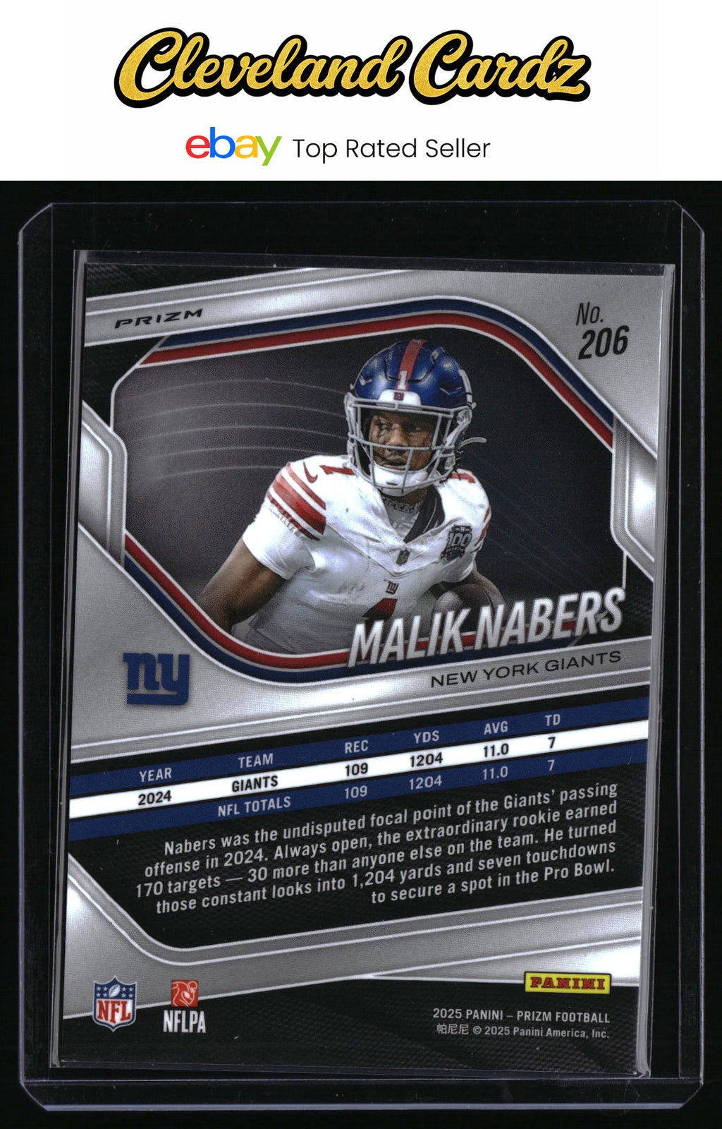 2025 Panini Prizm #206 Malik Nabers Pink Wave