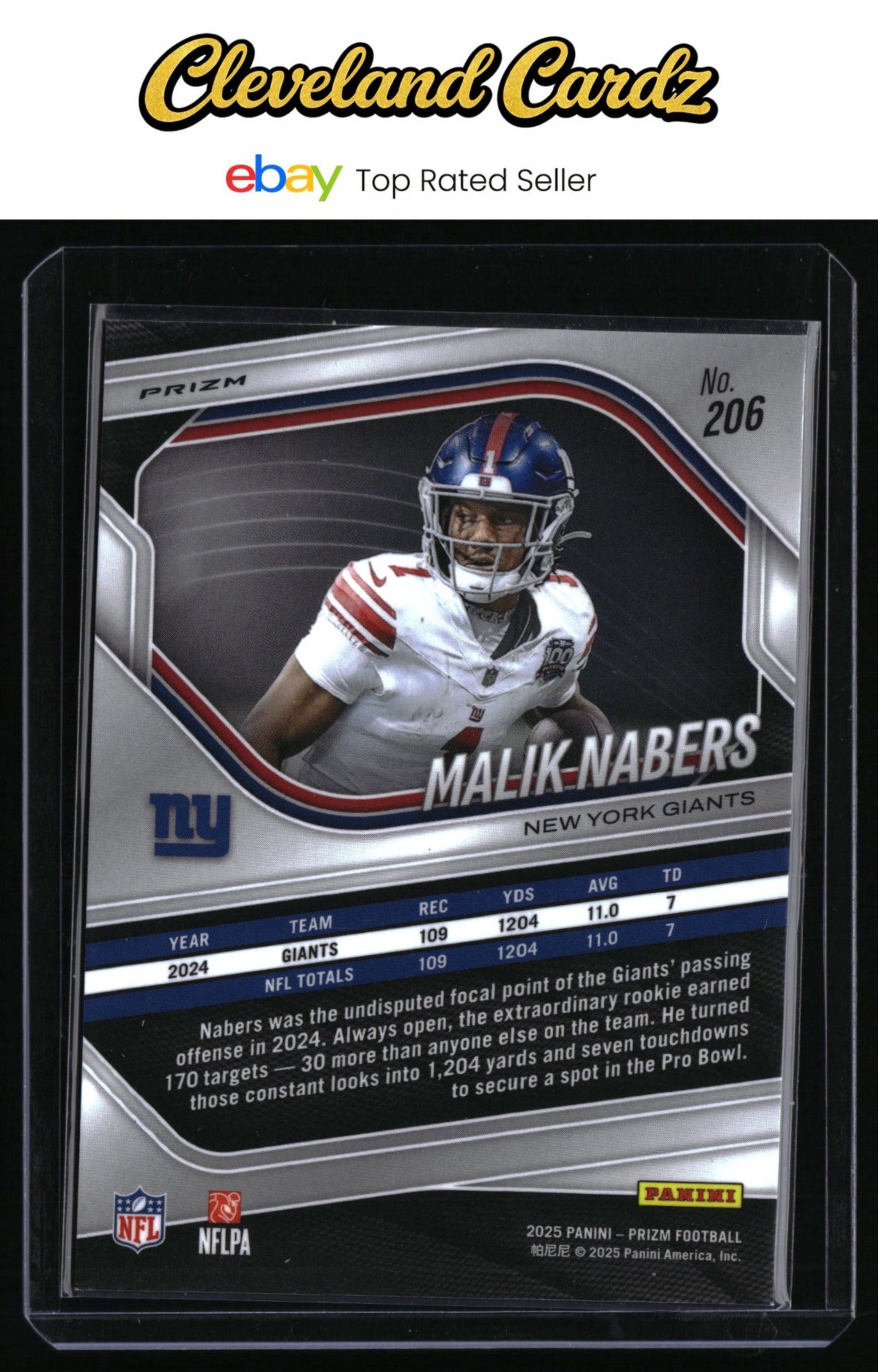 2025 Panini Prizm #206 Malik Nabers Pink Wave