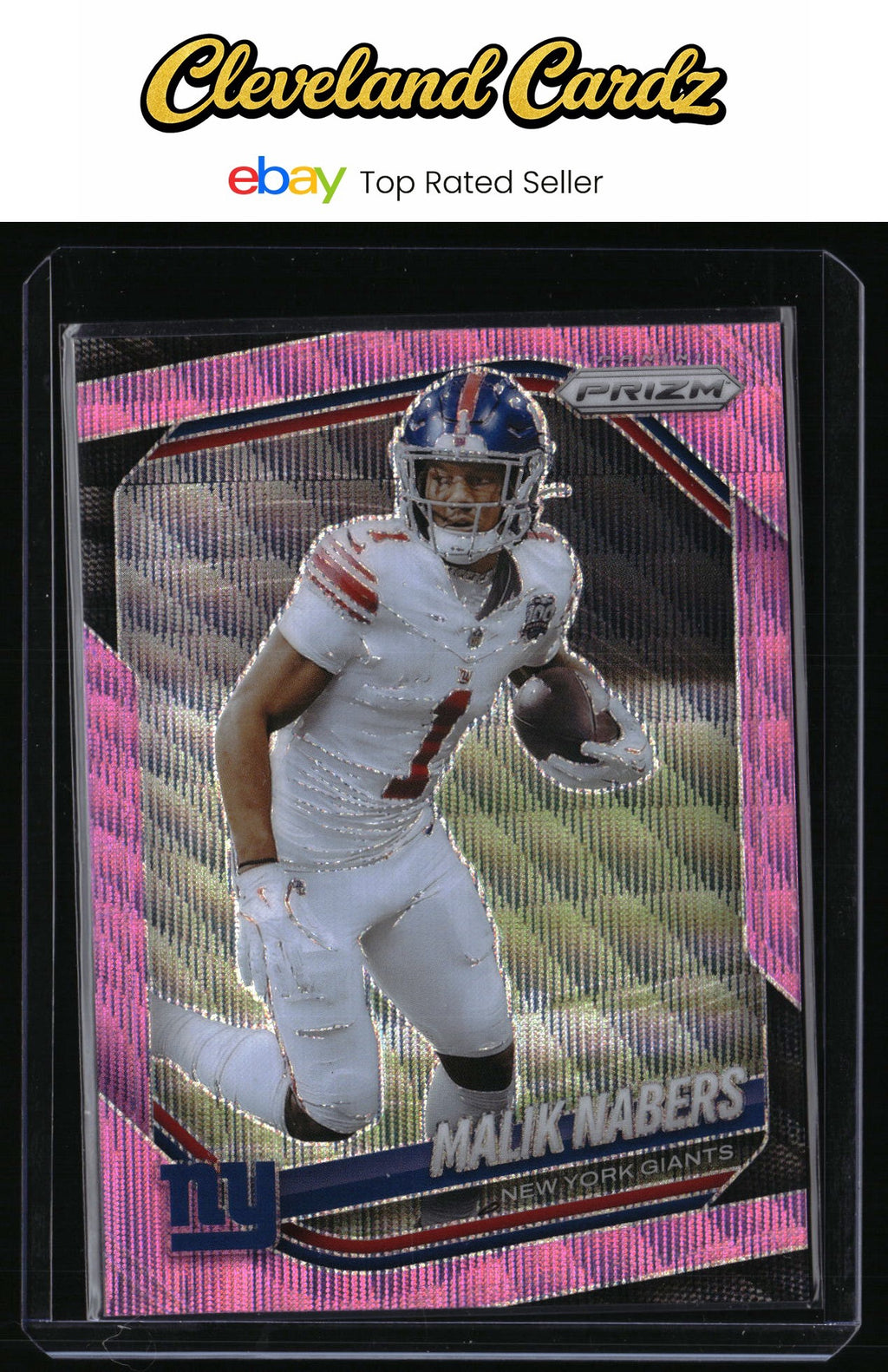 2025 Panini Prizm #206 Malik Nabers Pink Wave