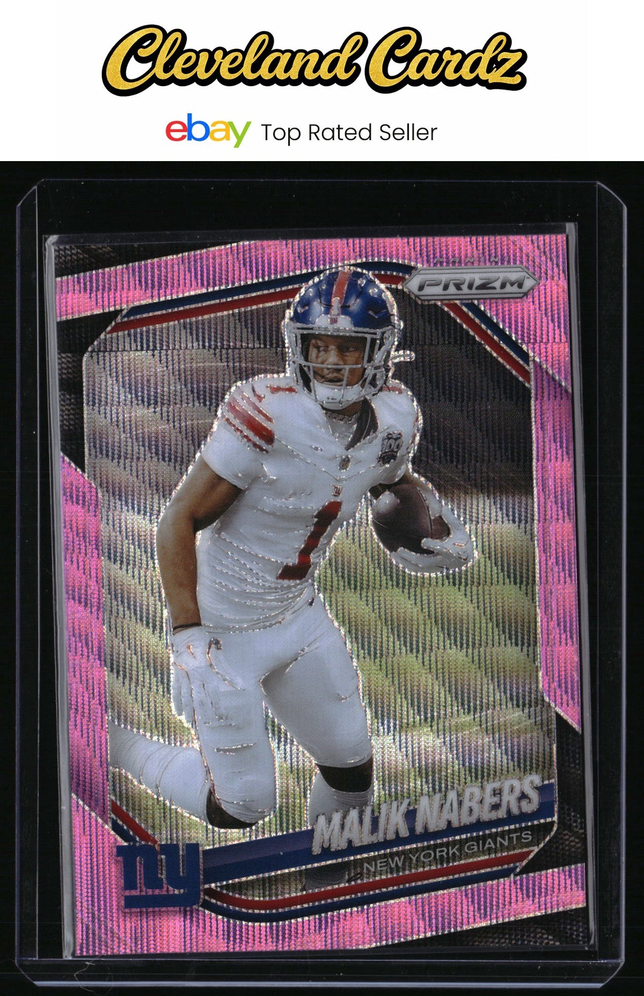 2025 Panini Prizm #206 Malik Nabers Pink Wave