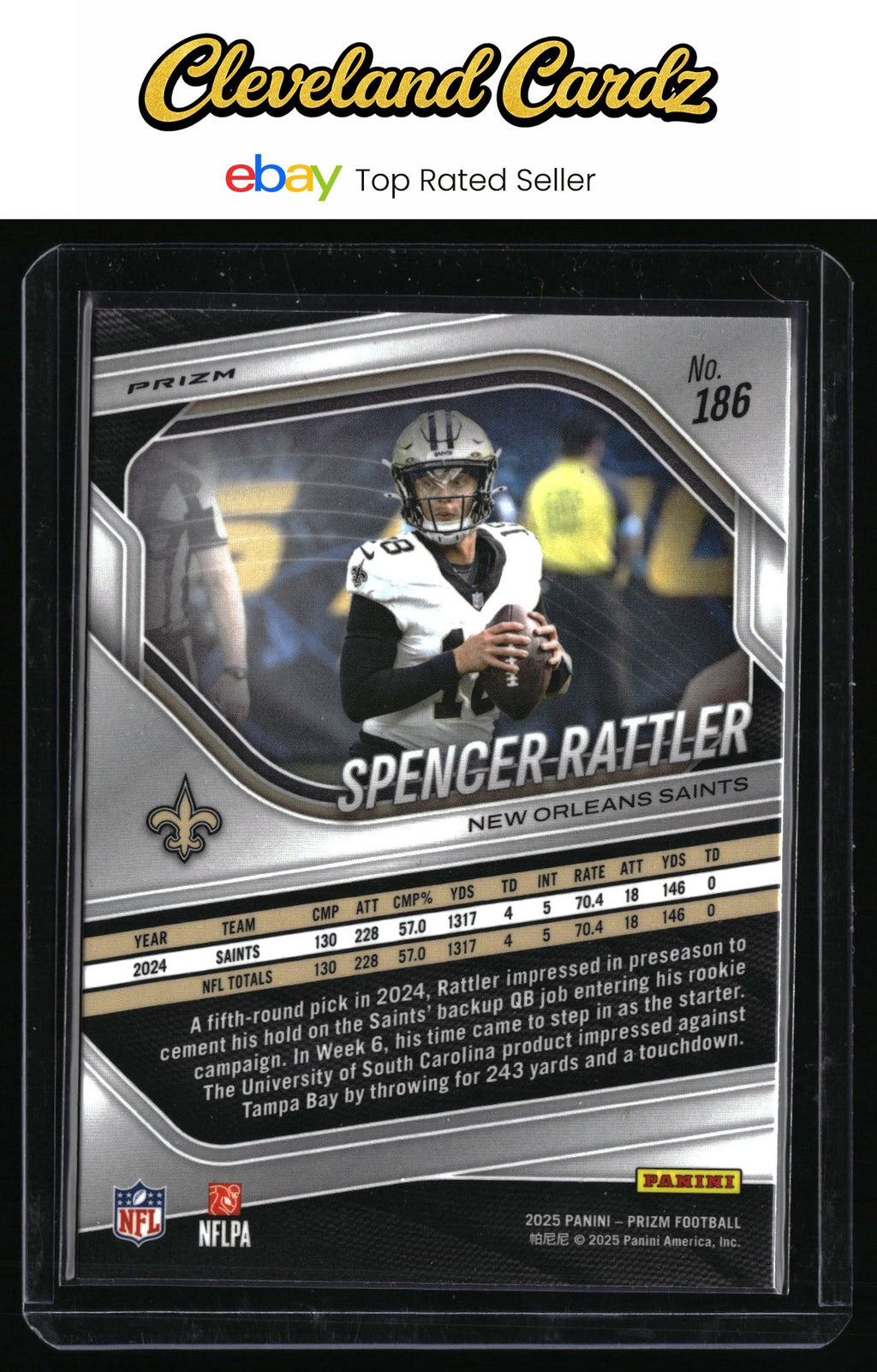 2025 Panini Prizm #186 Spencer Rattler Black and Red Checker