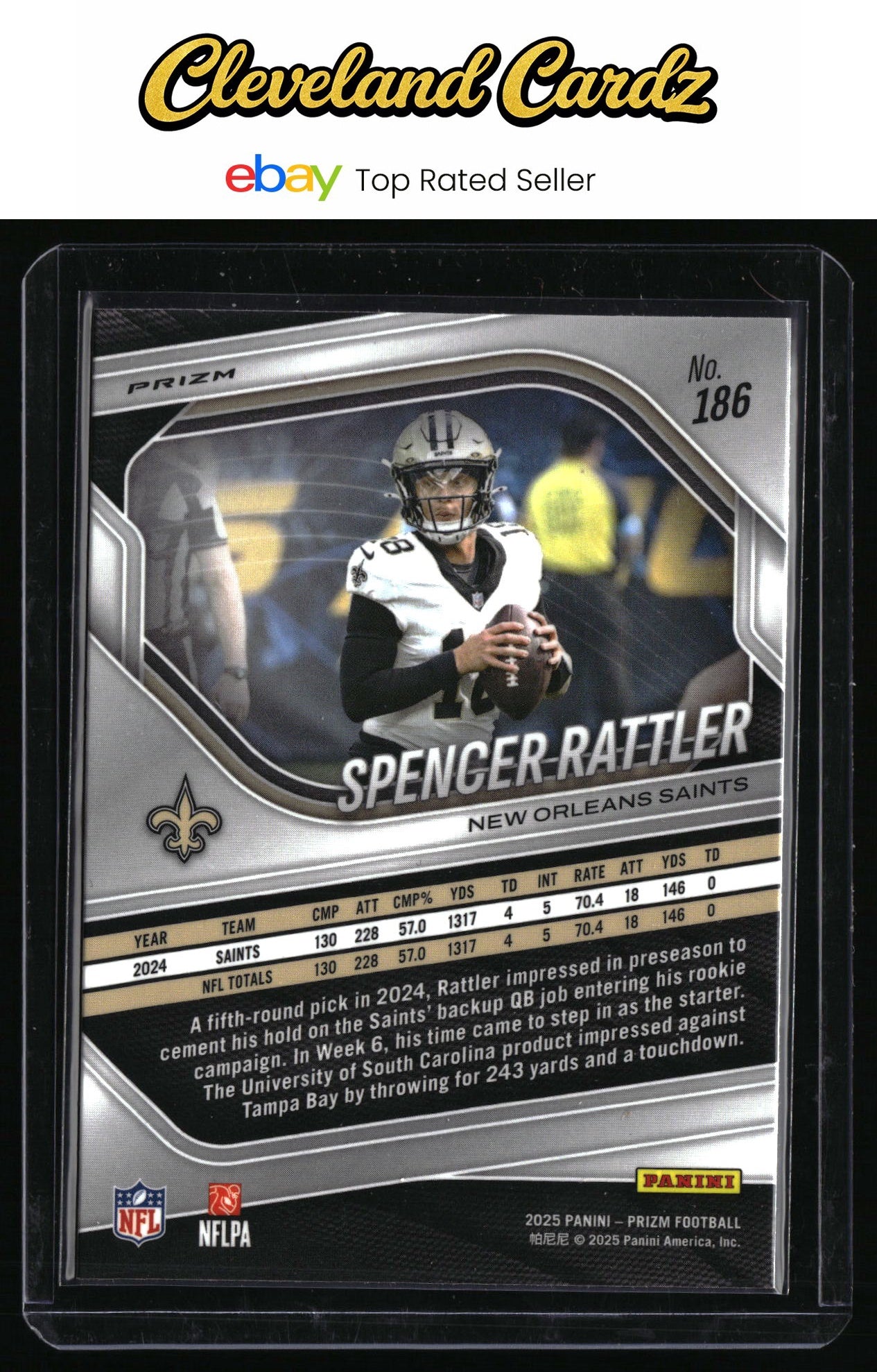 2025 Panini Prizm #186 Spencer Rattler Black and Red Checker