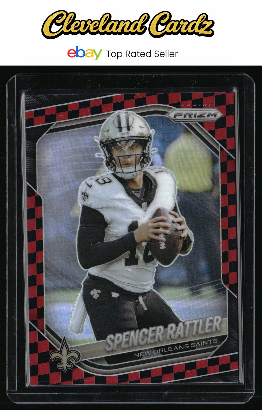 2025 Panini Prizm #186 Spencer Rattler Black and Red Checker