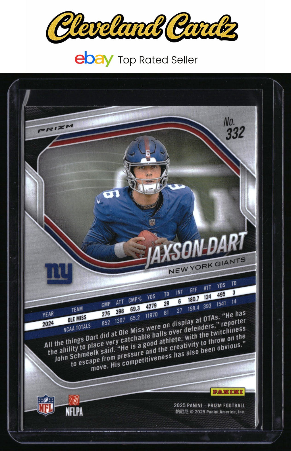 2025 Panini Prizm #332 Jaxson Dart Neon Green Pulsar RC