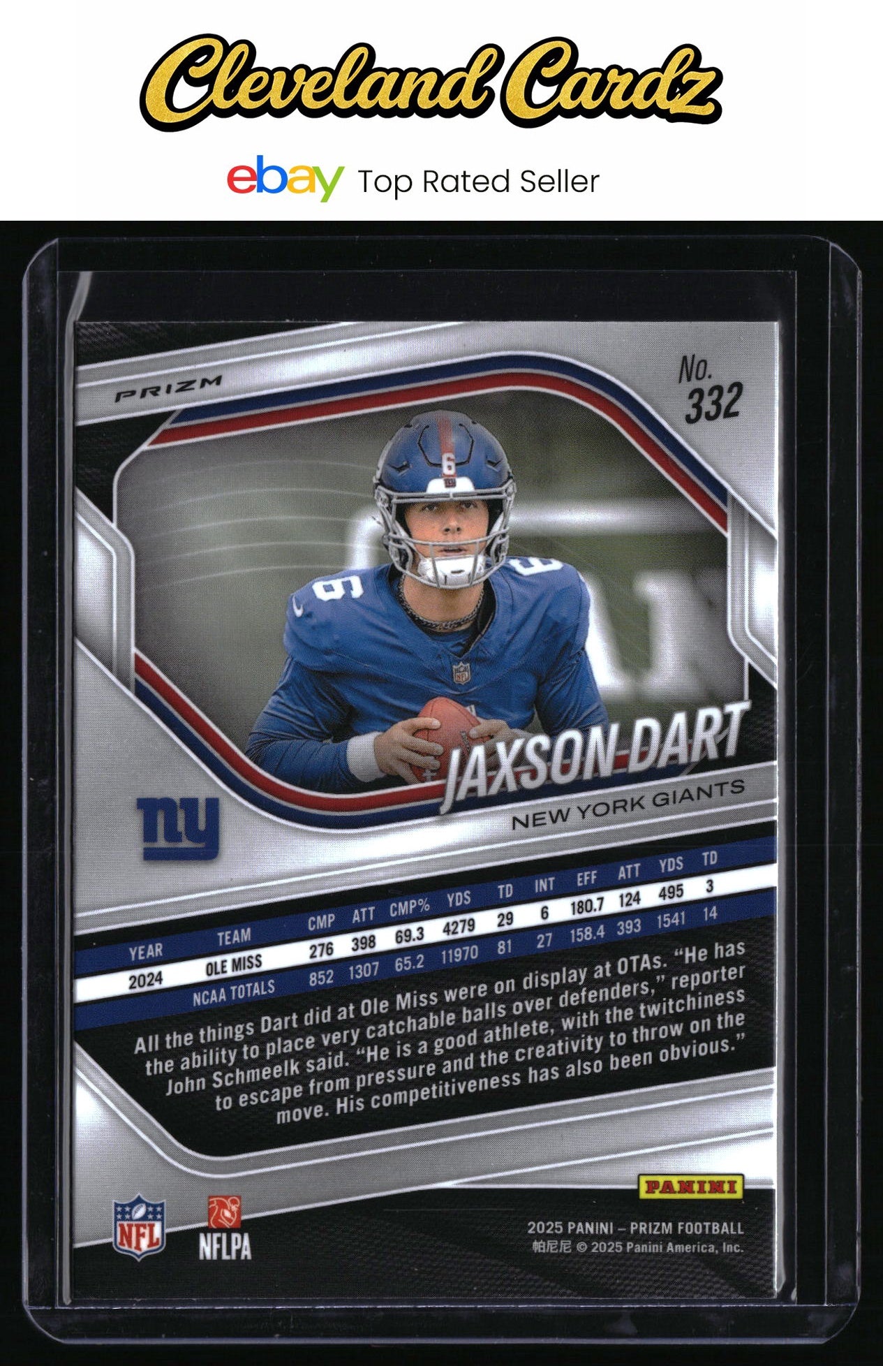 2025 Panini Prizm #332 Jaxson Dart Neon Green Pulsar RC