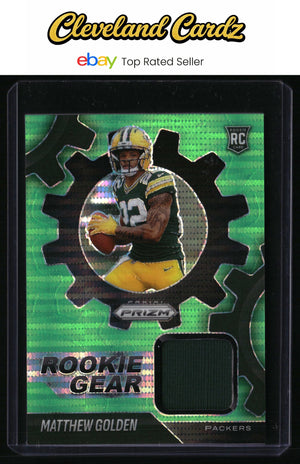 2025 Panini Prizm #RGR-MGN Matthew Golden Rookie Gear Neon Green Pulsar RC