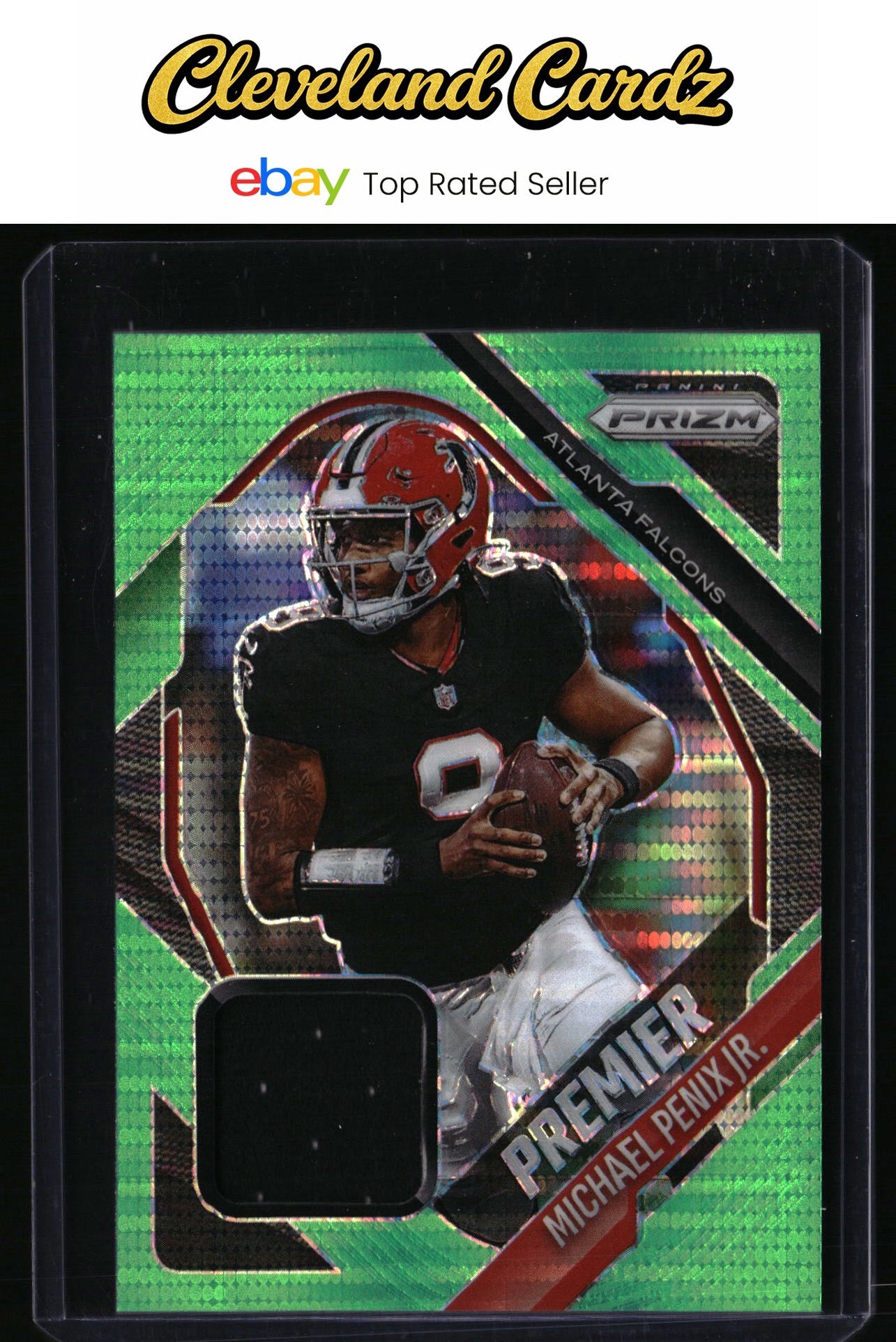 2025 Panini Prizm #PJY-MPX Michael Penix Jr. Premier Jerseys Neon Green Pulsar